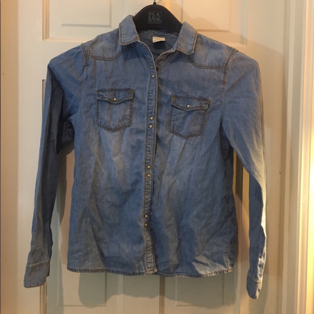 Zara Girls Denim Buttoned Down shirt fade style